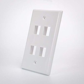 Keystone Wall Plate White 4 Port