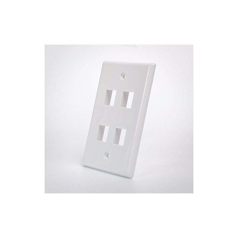 Keystone Wall Plate White 4 Port