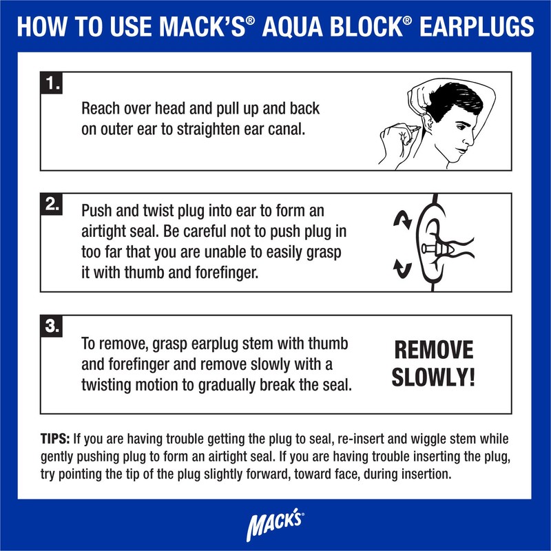 Aquablock Ear Plugs Transparent 1 Pair
