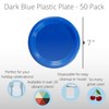 Exquisite 7 Inch. Dark Blue Plastic Dessert/Salad Plates - Solid