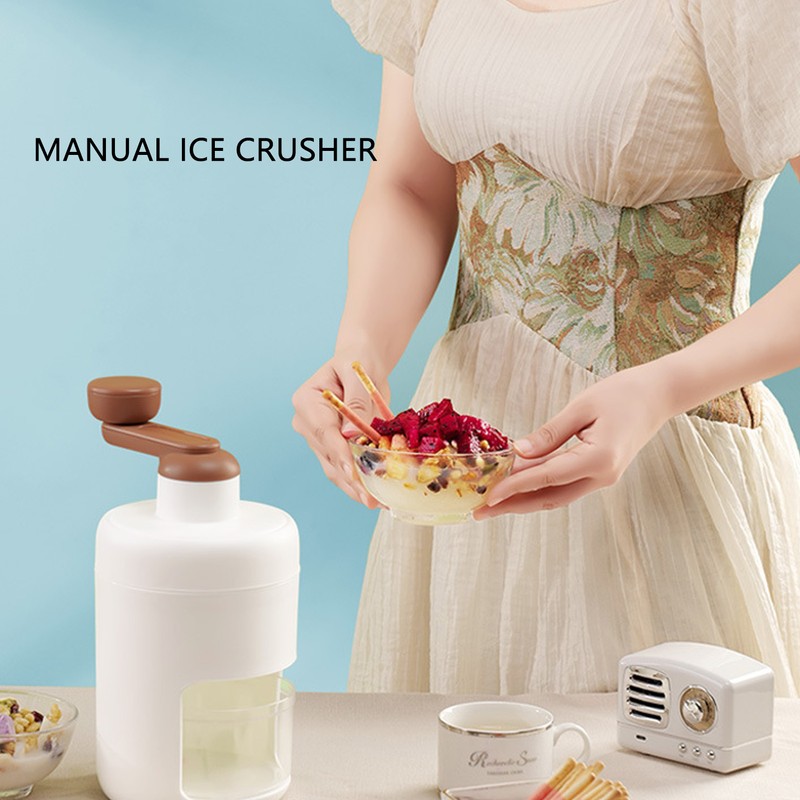 Manual Ice Crusher Hand Ice Shaver Machine Snow Cone Maker