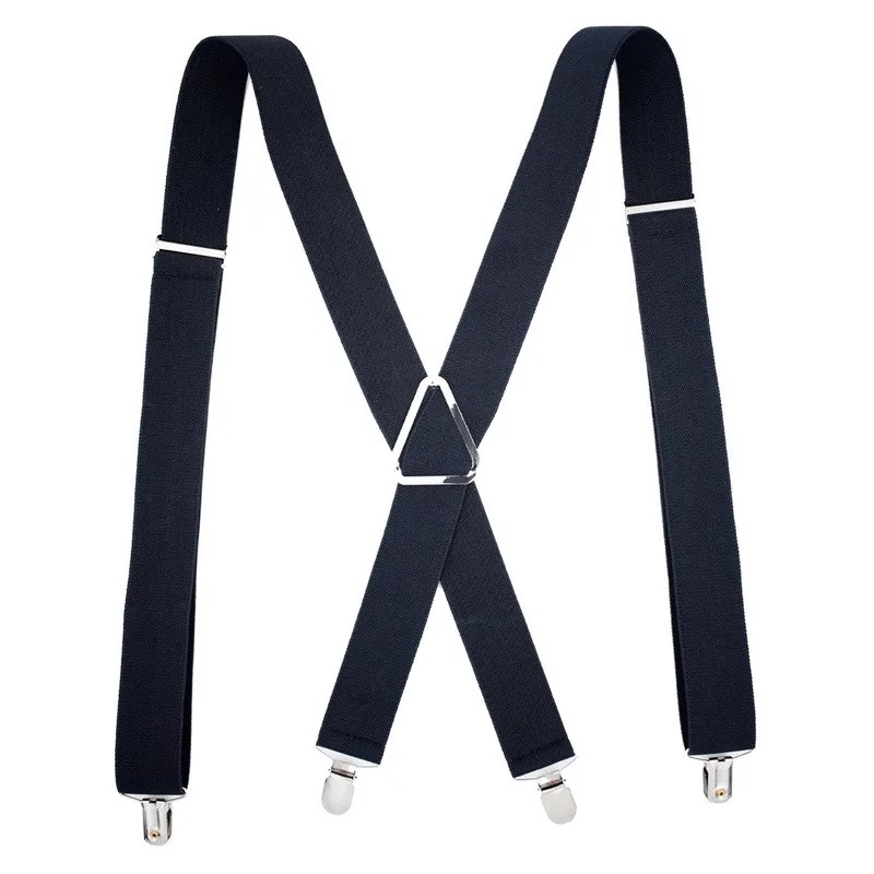 Heavy Duty Suspenders for Men – Adjustable 2-Inch Elastic X-Back
