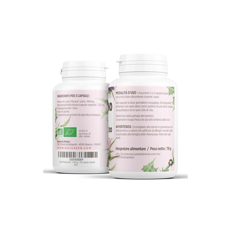 Cardo Mariano Bio - 300mg - 200 capsule vegetali -