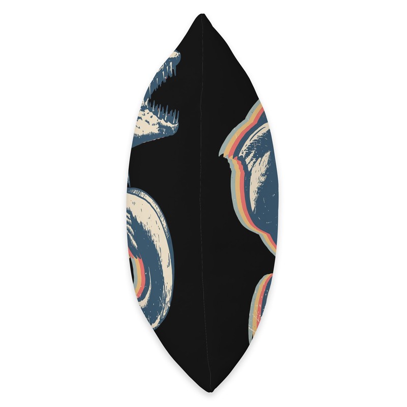 Mosasaurus Dinosaur Retro Line Art Throw Pillow