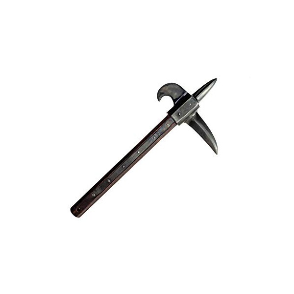 Shadow Cutlery Vikings - Pike Axe of Ivar The Boneless - Battle Ready, Black - Cherry Wood, 24 inches (SH8007X)