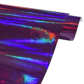 AuMoHall Holographic Laser Purple Car Vinyl Wrap Rainbow Color Change Film with Air Release Technology Self-Adhesive & Reflective Vinyl Wrap for Car Interior Exterior Decoration, 7.87'' x 59.84''