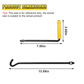 GAOLAOSY Car Scissor Jack Handle, Automotive Wheel Lug Wrench, Steel Vehicle Tire Lift Tool, Universal Trailer Jack Replacement & Repair Accessory for SUV, Sedan, Truck (Extended)