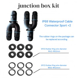 Y-Splitter Waterproof Junction Box , 3 Pole Ip68 Landscape Light Cable Connector For Outdoor Power Joint,Low Voltage Wire Connector ,Garden Light, Solar Lights outdoor (2pack)