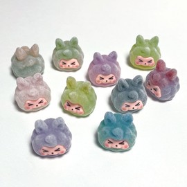 Globebill Cute Small Dumpling Desktop Ornament Set10 Pieces, Office Desk Stress Reliever, Car Cute Air Outlet Decoration, Living Room Art Display Set, Resin Hand Carving (Colored Dumplings)