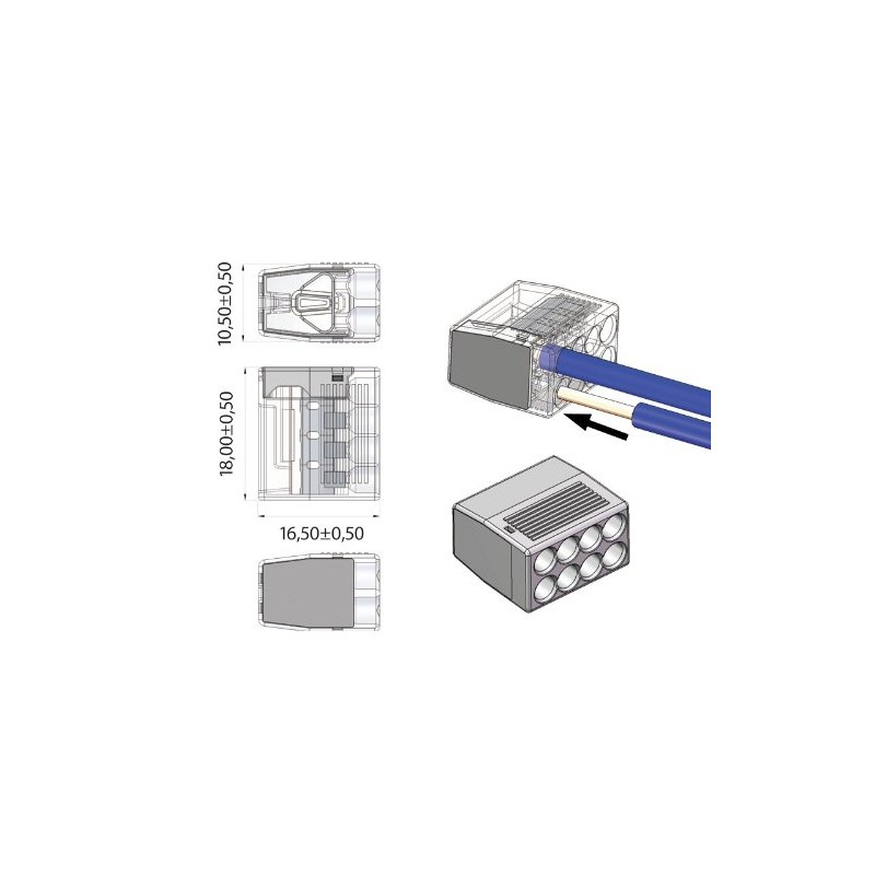ViD Plug-In Terminals Assortment 200 Pieces of 2073 Series 0.5