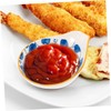KICHOUSE 4pcs Seasoning Plate Set Ceramic Sauce Dishes Spoon Rests