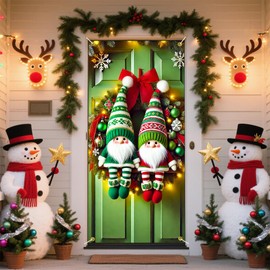 Cmialusie Christmas Door banner Santa and Christmas Tree Design for Winter Party Decorations Banner 71 x 35 Inch