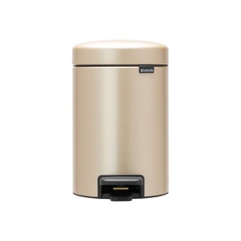 Brabantia Bathroom Pedal Bin, 3 Litre, Metallic Gold