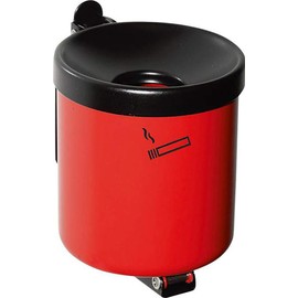 TKG 350021 Safety Wall Ashtray with Tilting Device Diameter 90 mm Height 100 mm Red