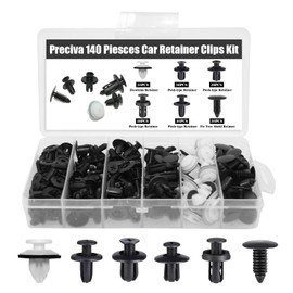 Dunkwckore 140 Stück Befestigungsclips Auto, Kunststoffschrauben, 6 Arten Türverkleidung Clips Nylon Stoßstange Spreiznieten Karosserie, Kunststoffnieten, Auto Befestigung Clips Set, Befestigungssatz