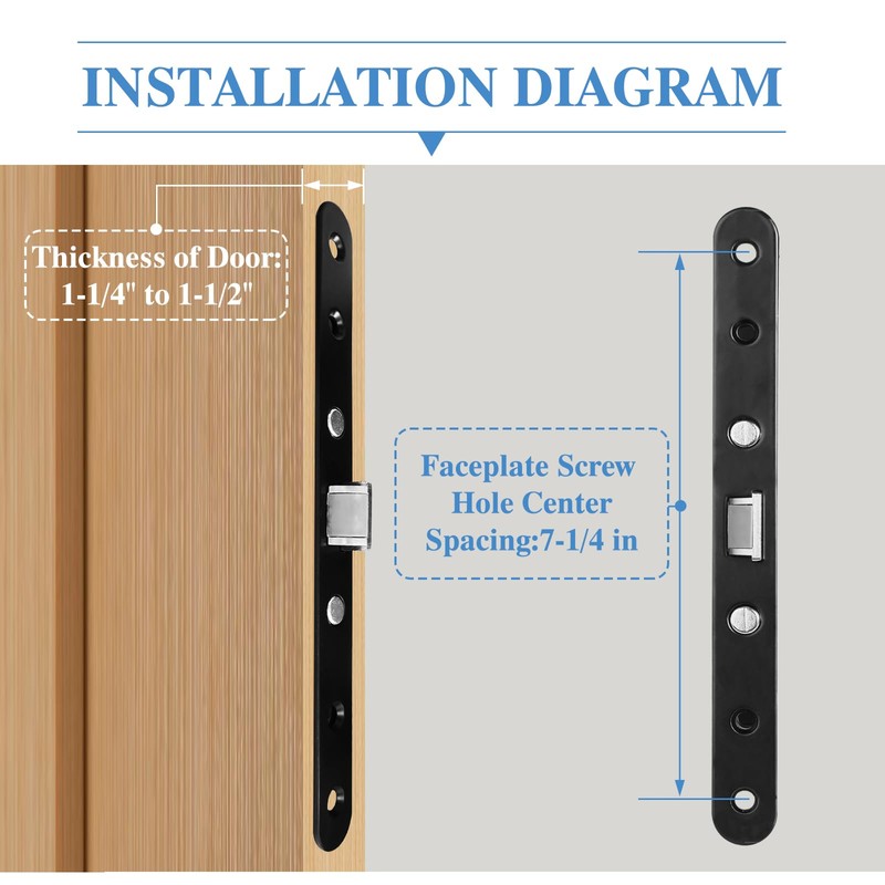 gifsin 2 Point Bolt Mortise Lock Set Storm Door Fits