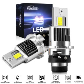 AUIMSOCO For Nissan GT-R 2009-2014 D2S D2R LED Headlight Bulb White 6000K Conversion Kit