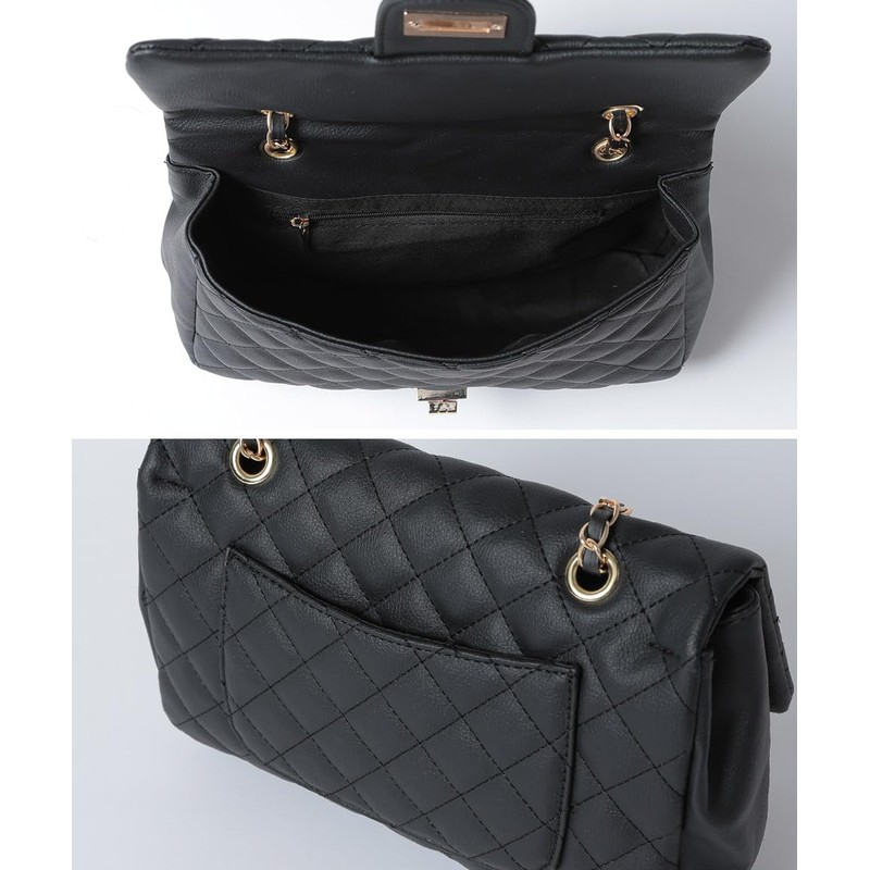 ALTROSE 332393 Quilted Chain Bag, Shoulder Bag, 2-Way Cute, Retro