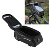 Bike Phone Mount Bag Large Capacity Waterproof Carbon Pattern PU