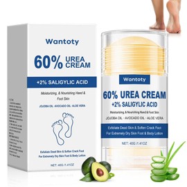 Wantoty Crema para Pies con Urea 60: Crema para Pies Resecos y Agrietados - Exfoliante para Pies, Piel Seca, Agrietada y Callosidades