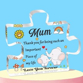 QMVMV Gifts for Mum Acrylic Block Puzzle Mum Gifts for Birthday, Christmas, Thanksgiving & Mother's Day