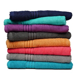 ZUPERIA Classic Multicolored Large Bath Towels - 100% Cotton (27x54 Inches,Pack of 8, Assorted) Highly, Quick dry for Bathroom, Pool, Gym, Spa and Hotel Use