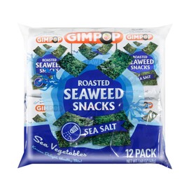 GimPop - Premium Sea Salt Roasted Seaweed Snacks - Healthy & Crunchy Snack Made from Clean Water Seaweed