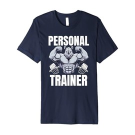 Funny PERSONAL TRAINER Gym Bro Rhino Instructor Team Protein Premium T-Shirt