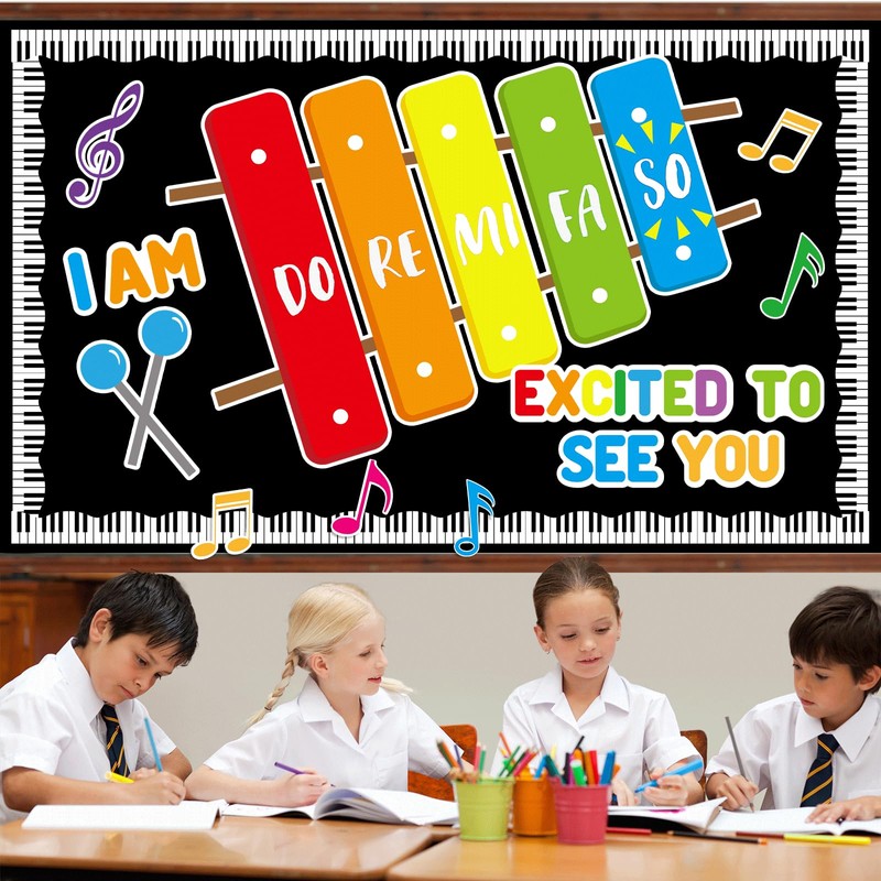 Music Bulletin Board Classroom Decorations Music Note Cutouts Scale Themed