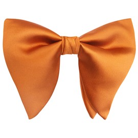 WANYING Men's Oversized Bow Tie Large Bowtie with Hook Closure Already Tied and Adjustable - Plain Orange