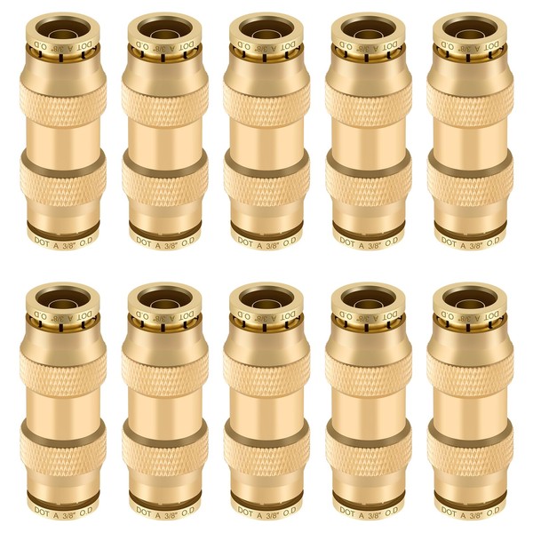 Boeray 3/8" Quick Push to Connect Fittings Brass Union Straight