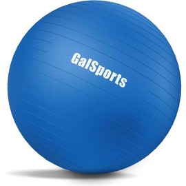GalSports Yoga Ball Exercise Ball - Anti-Burst & Slip Resistant, Swiss Ball for Physical Therapy, Ideal for Home Gym Fitness - Colour: Blue, Size: M(22ines/55cm/No Pump)