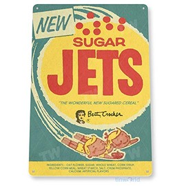 Tinworld Tin Sign: Sugar Jets Candy Retro Vintage Bar Kitchen Cottage Store Sign C432