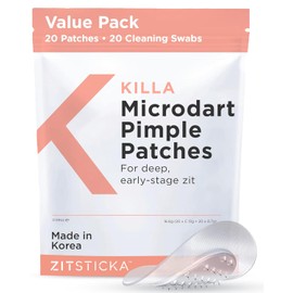 ZitSticka Killa Acne Patches – Fast-Acting Microdart Pimple Patches for Deep, Early-Stage Zits (20 Count)
