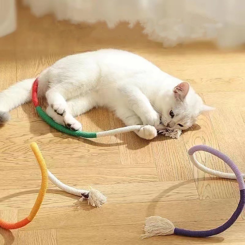 猫おもちゃ 3個セット 噛みロープ 遊び道具 歯磨き 一人遊び 耐久性が高い紐 運動不足解消 無毒で安全 歯固め棒