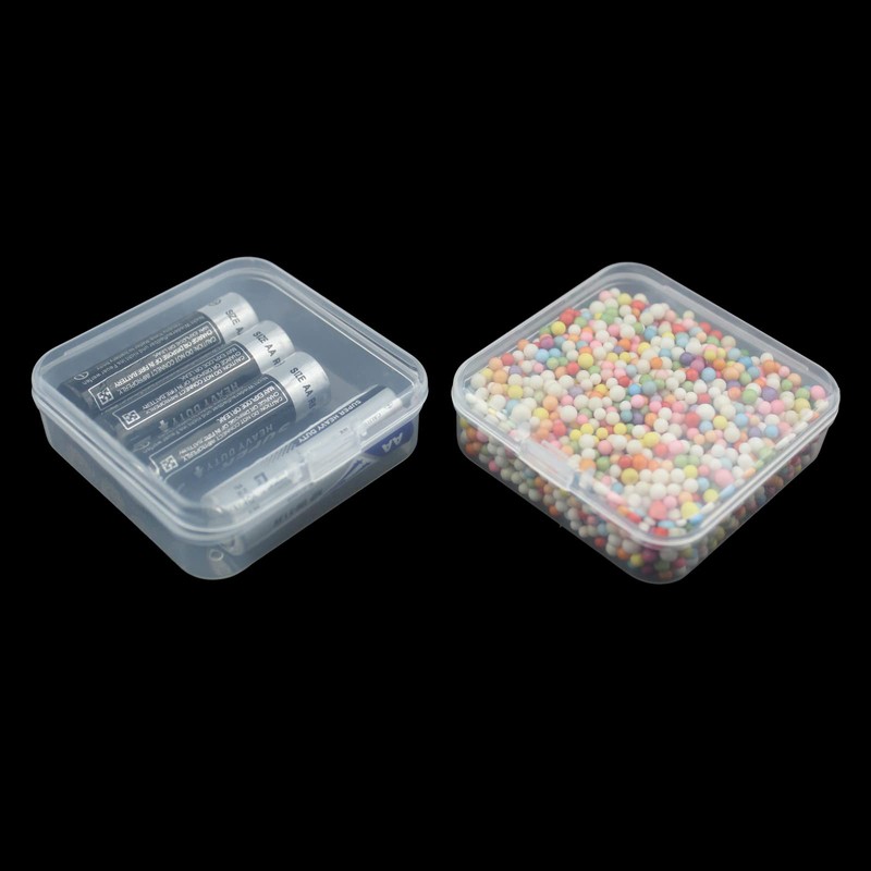LJY 32 Pieces Square Mini Clear Plastic Storage Containers with