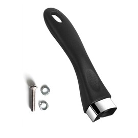 Vastsea Removable Pot Handle, Pot Handle, Pan Handle, Anti-scalding with Non-Slip, Durable, with Screws, for Cookware, Wok Pan, Saucepan (Black)