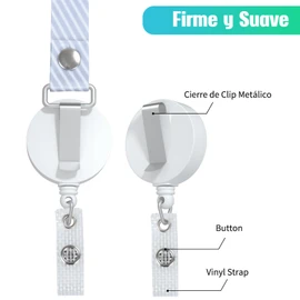 2pcs Porta Gafete con Cordón Retráctil KINGTLE Sujetador De Insignia para Tarjetas de ID Vertical y Horizontal para Mujer y Hombre en Negocios Oficina Escolares