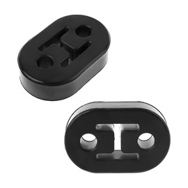 BWBWND 2PCS Car Rubber Exhaust Hanger, 2 Holes 0.47 Inch Insulator Bushing Mount Adjustable Muffler Hanger, High Density Shock Absorber Exhaust Pipe Support Bracket for Most Vehicles