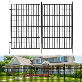 Garden Fence,10 Panels No Dig Decorative Fence for Outdoor,Yard, Patio,32 in(H) X 24 Ft(L) Animal Barrier Rustproof Metal Wire Panel,Temporary Dog Fence- Curved (Classic, 10 Panels-40 in(H))