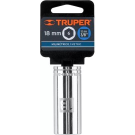 Truper, Dado Largo De 6 Puntas Mm, 18 Mm, Cuadro 3/8