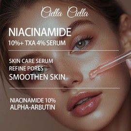 Suero de niacinamida al 10% + ácido tranexámico al 4%, suero humectante, suero facial de noche, suero hidratante para el rostro, esencia facial, suero para el cuidado de la piel (30 ml/1,01 fl.oz.)