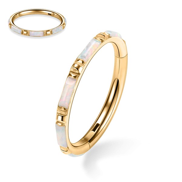 hengkaixuan 16G CZ Opal Folding Segment Clicker Ring Cartilage Septum