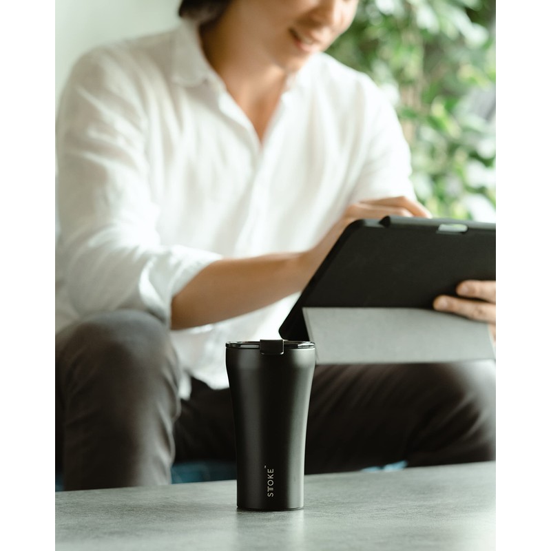 Stoke S12 Sustainable Cup Tumbler, 12 oz, L, Sealed Lid,