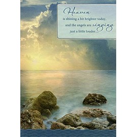 Designer Greetings Heaven is Shining Brighter: Rocks in Blue Water Religious Birthday in Heaven Card