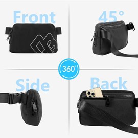 DOBALY Bum Bag for Men and Women, 1 Litre Belt Bag, Sports Waist Bag, Running Waist Bag for Fitness, Hiking and Travel, Black, Black-1003, Sports