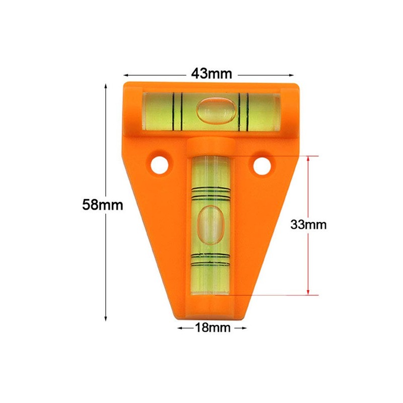 Mini Spirit Level for Caravan and Motorhome Levelling, Orange, Portable