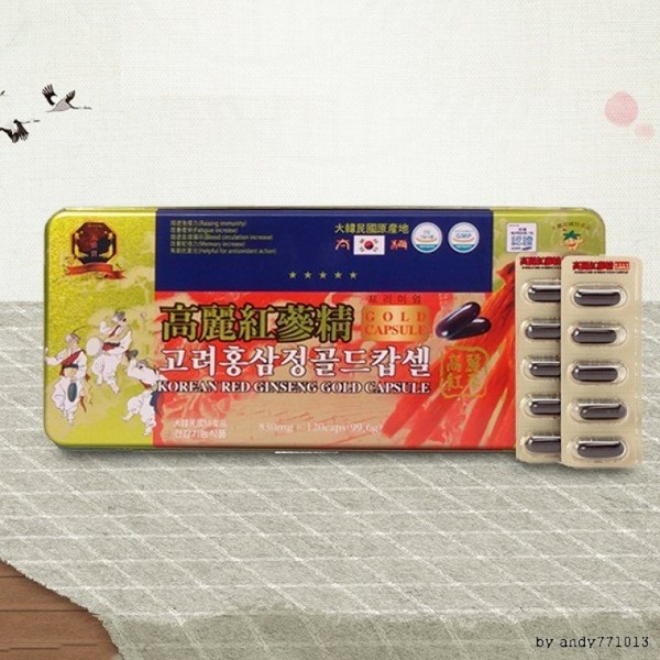 6 Years Old Korean Red Ginseng Gold Capsules 120 Capsules