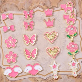 20 Pcs Flower Butterfly Nail Charms for Nails Art 3D Bow Heart Nail Charms Mixed Rose Star Design Nail Decorations Shiny Nail Art Charms Nail Supplies for Women Acrylic Nails