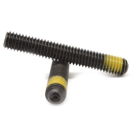 1/4"-20 x 1 Coarse Thread Socket Set Screw Half Dog Point Nylon Patch Alloy Steel Black Oxide Pk 100